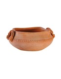 Turned-Handle Terracotta Bowl